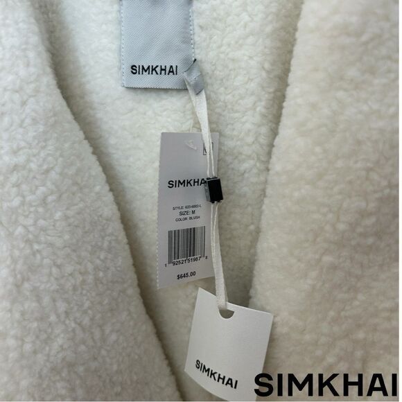 SIMKHAI **NWT** Astra Tie Waist Puffer Jacket Beige/Blush - Picture 14 of 14